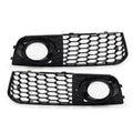 2X Front Fog Light Grille Cover for Audi A4 B8 (2009–2012) Black Hex Mesh