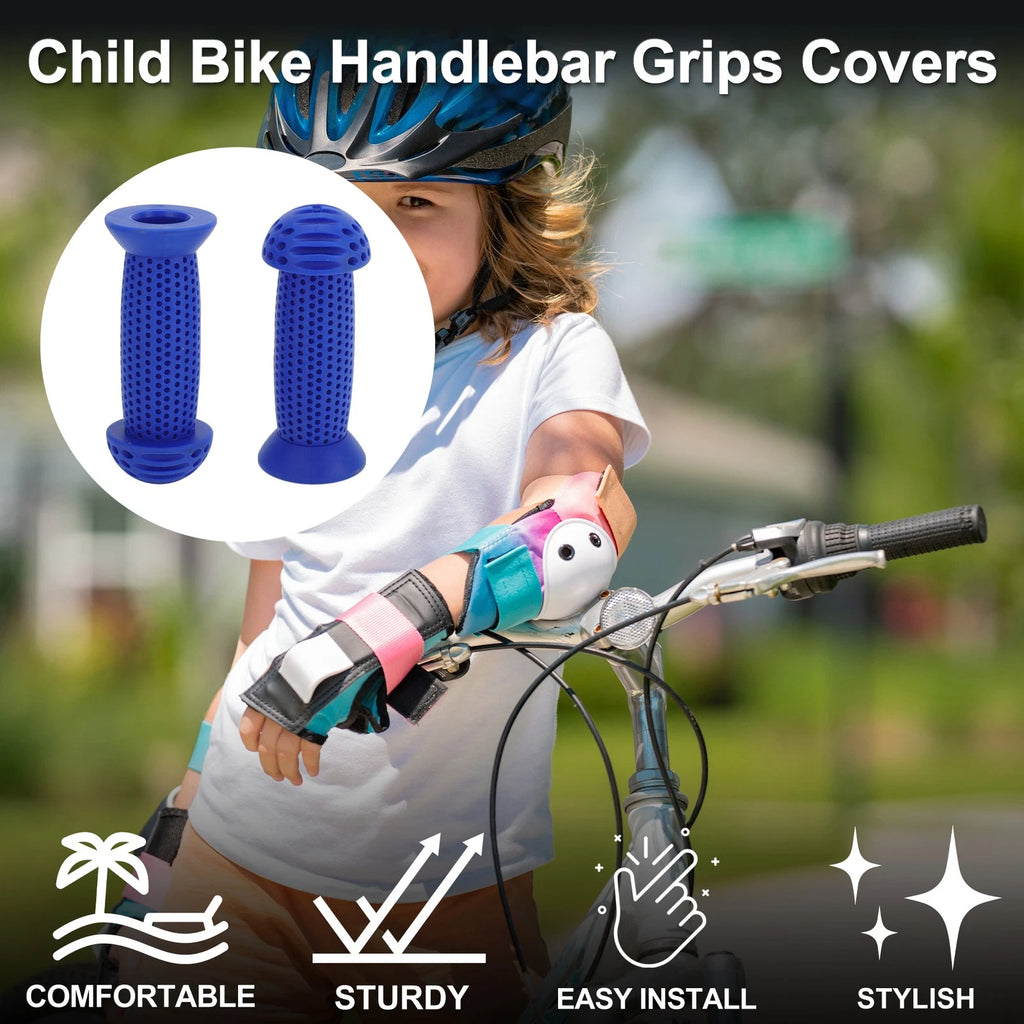 Handlebar Grip Cover 100mm Soft MTB End Grips Protector for Blue 1 Pair (1 Pair)