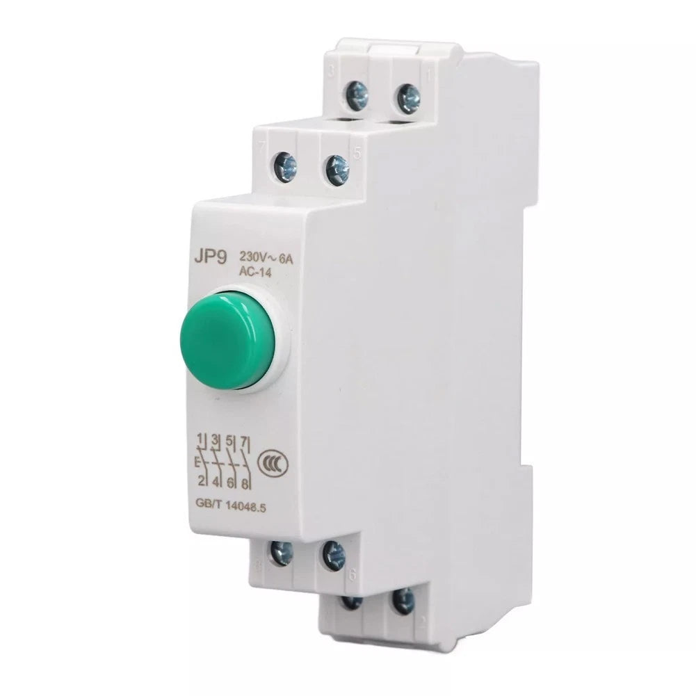 Compact DIN Rail Button Switch Red Green ACDC 24V