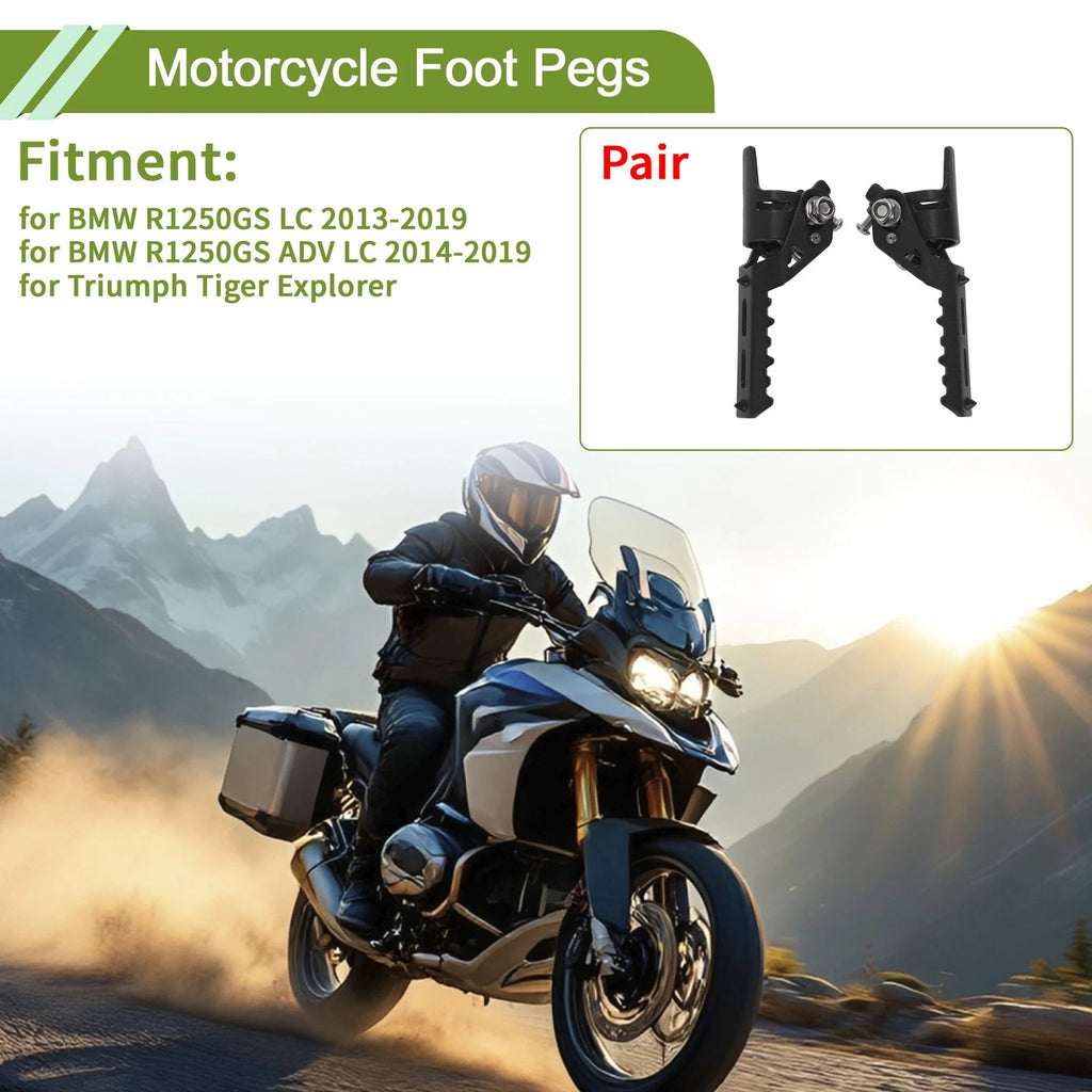 Motorcycle Foot Pegs Front Footrest Replacement for BMW R1250GS LC (2013–2019)