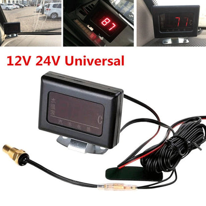 Water Temperature Gauge for Universal Vehicles (0-120℃) - Red Digital Display