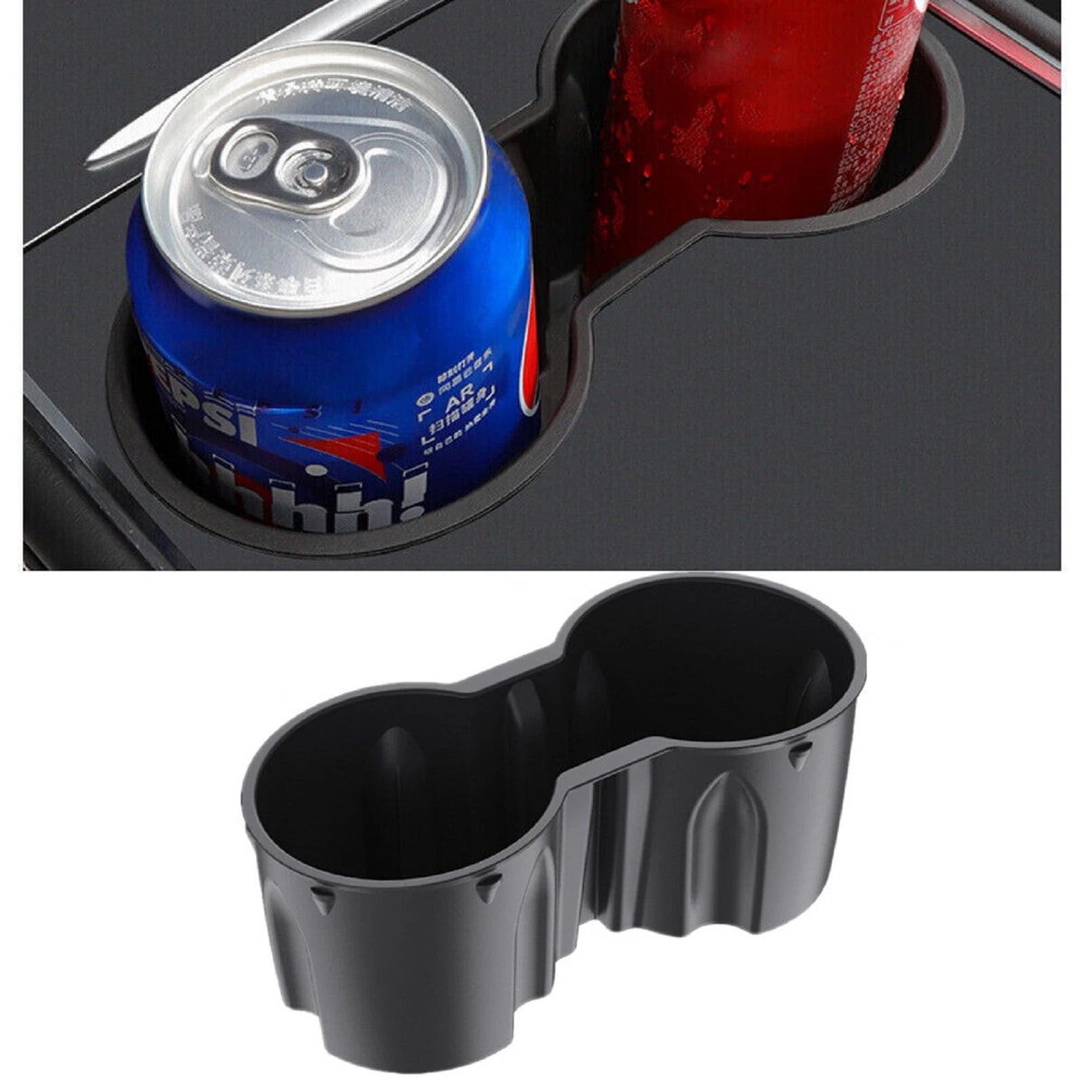 Double Hole Waterproof Console Cup Holder Insert for Tesla Model 3/Y (2017–2023)