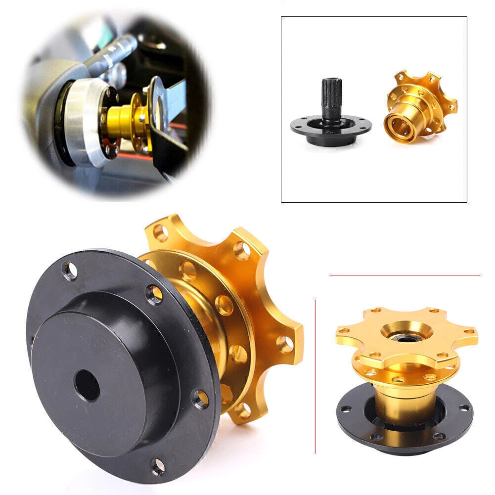 Steering Wheel Quick Release Snap Off Hub Adapter Boss Gold Kit For Car Racing