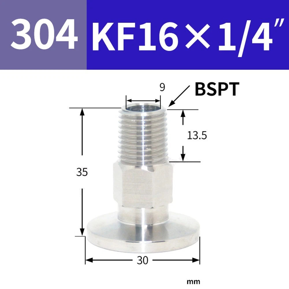 Stainless Steel BSPT Male Thread Adapter for Industrial Vacuum Lines