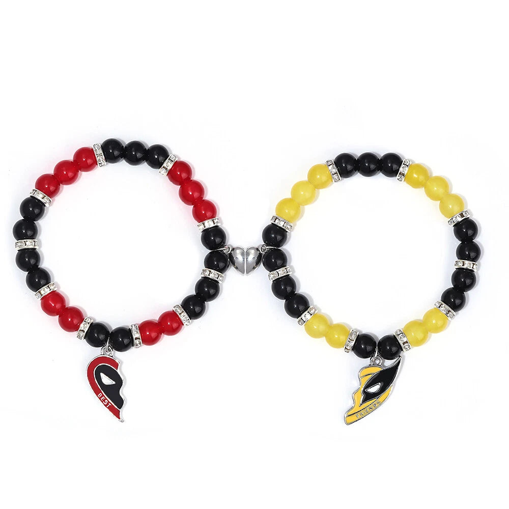 2pcs Deadpool and Wolverine Bracelet Set for Best Friends