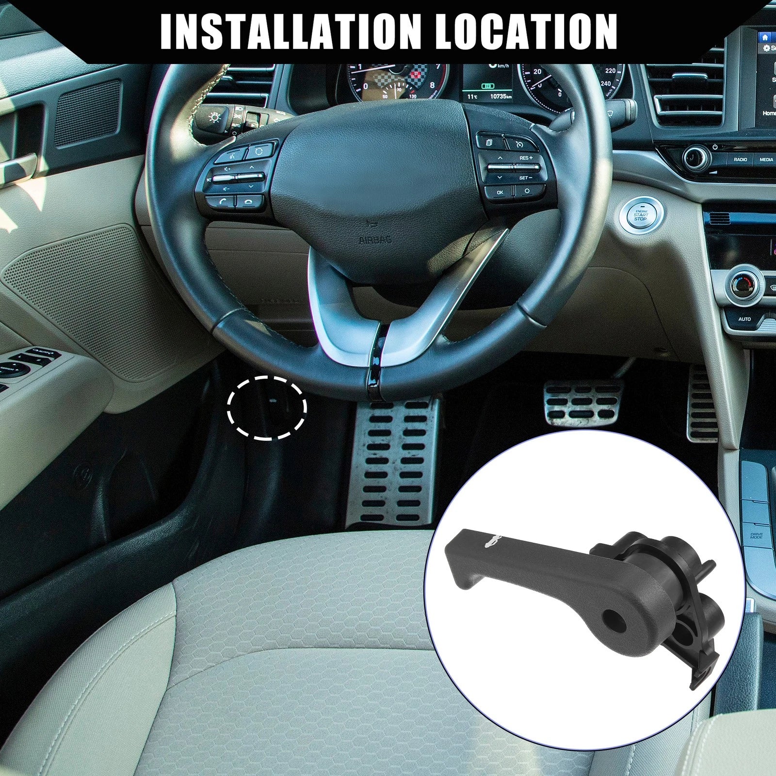 Bonnet Hood Open Handle Front for Kia Forte (2010–2019)