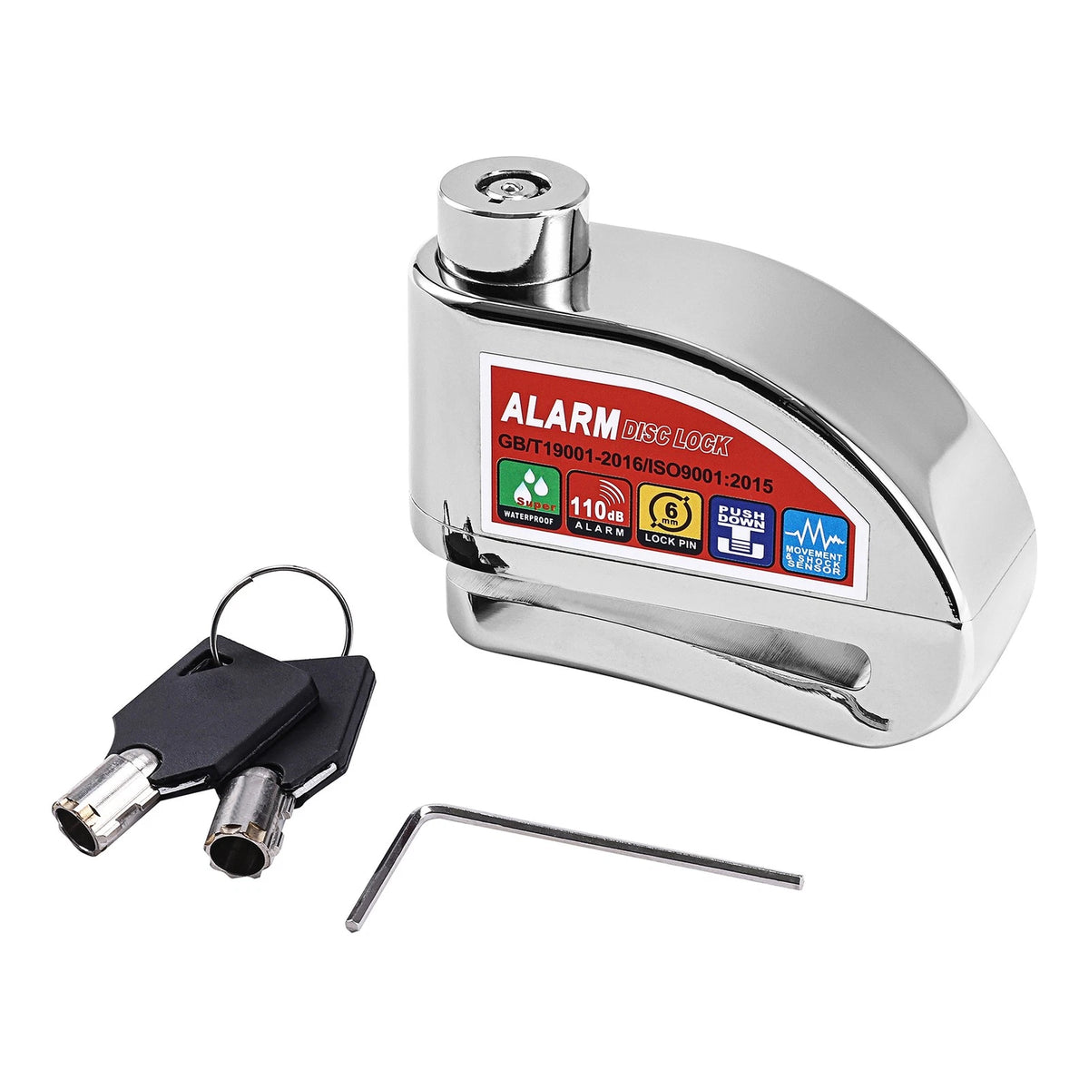 Anti-theft Disc Brake Lock with 100dB Alarm for Motorcycle/Scooter/Bicycle