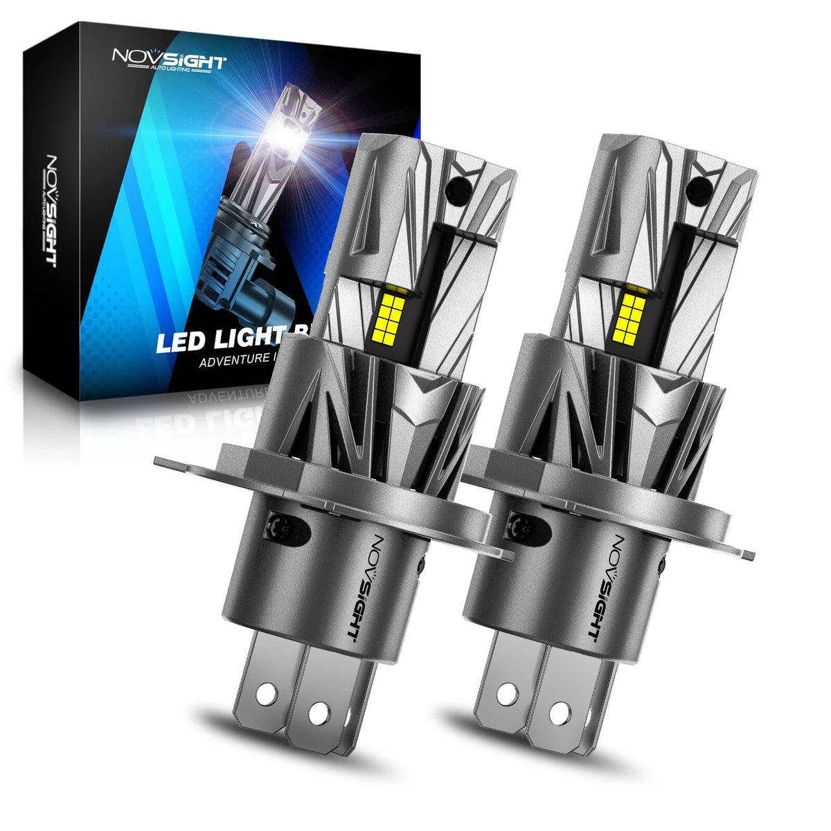 2X H4 LED Headlight Bulbs for Universal Fit (18000LM, 70W)