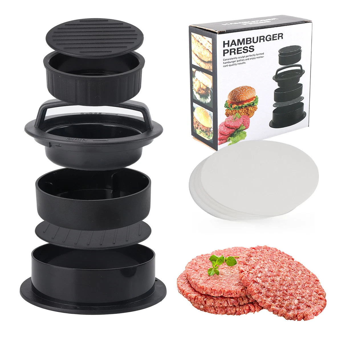 Thick PP Burger Press for Homemade Patties