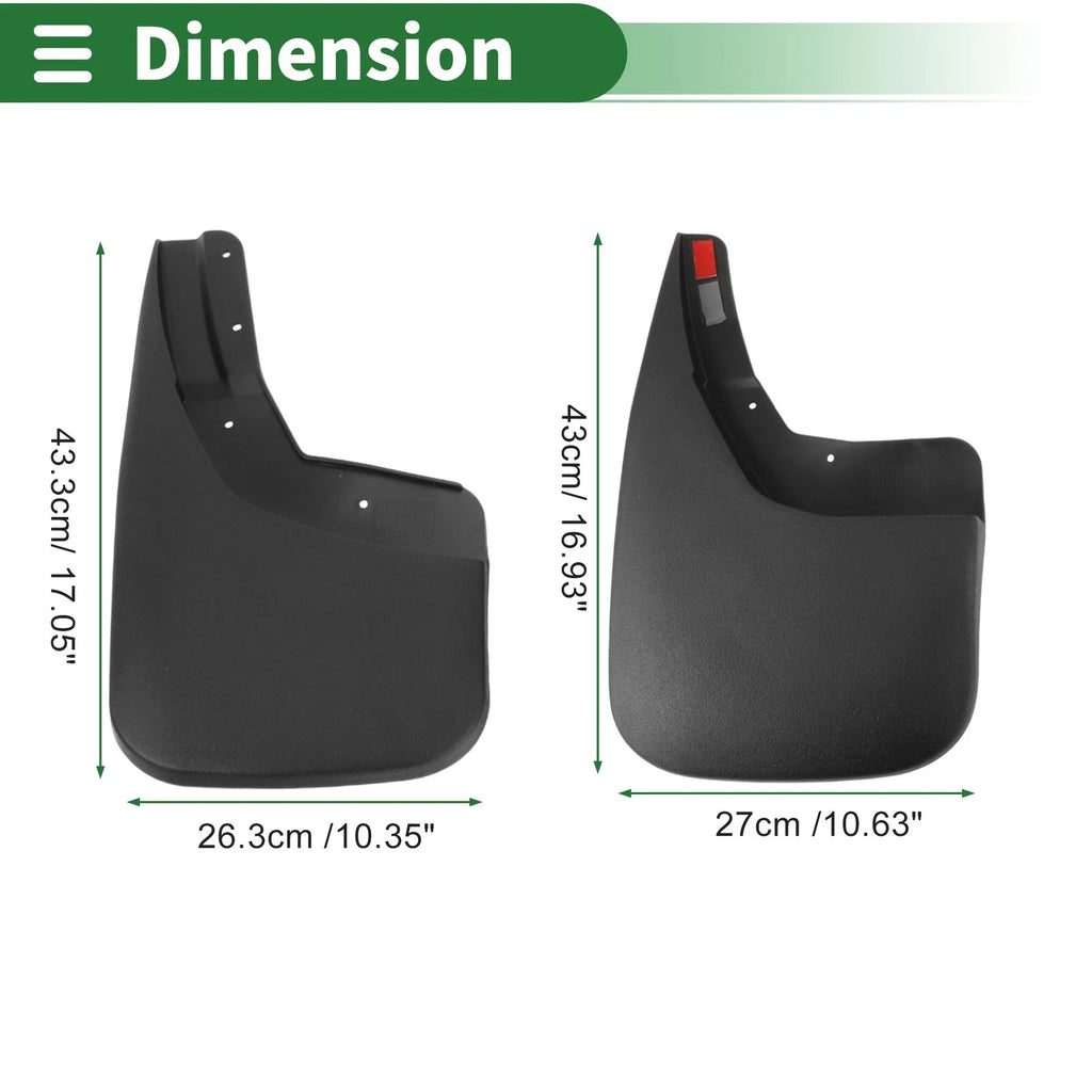 Mud Flaps Splash Guards Front Set for Chevrolet Silverado (2014–2018)