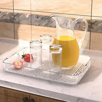 Serving Tray Dish Rack with Flat Drain Board for Kitchen and Dining Needs