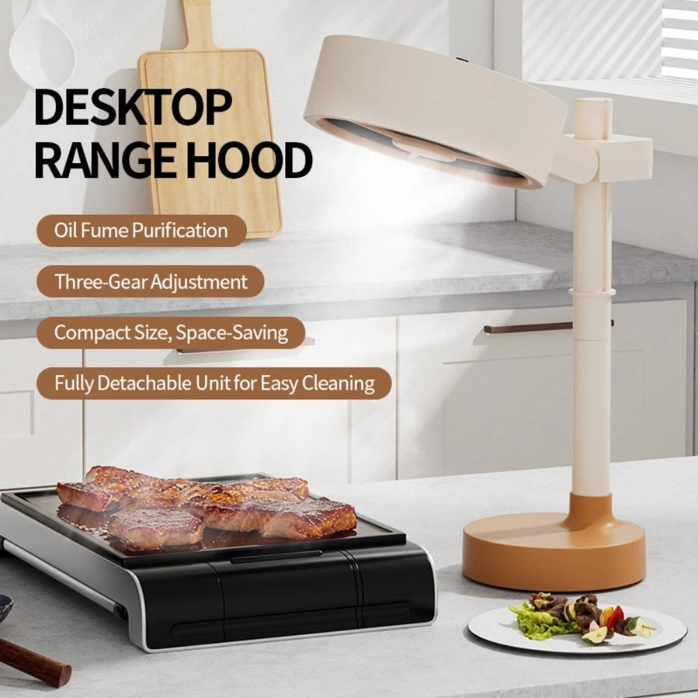 USB range hood with detachable fan and adjustable height for indoor BBQ