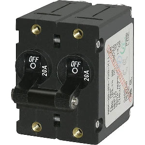 Blue Sea 7236 A-Series Double Pole Toggle Switch - 20A - Black