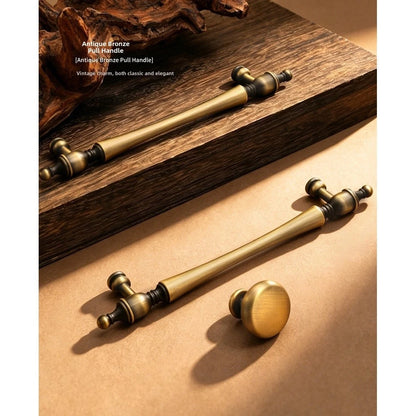 Zinc Alloy Cabinet Pull Handle for Dresser Wardrobe (Vintage Brass Style)
