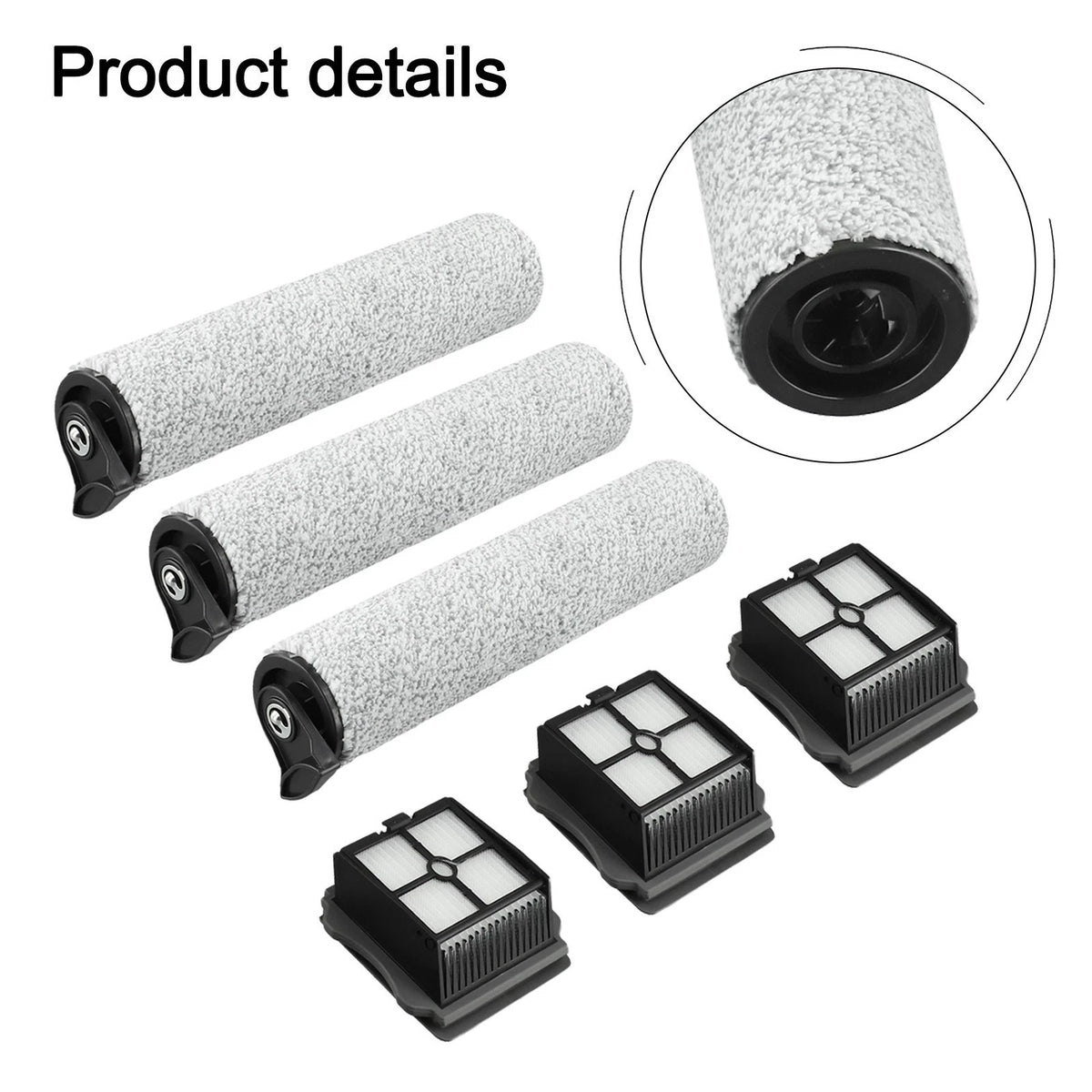 Set of Roller Brushes and Filters for Tineco Floor ONE S3