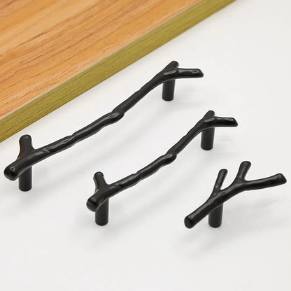 2Pcs Unique Tree Branch Door Cabinet Pulls Cupboard Bookcase Handle Drawer Knob