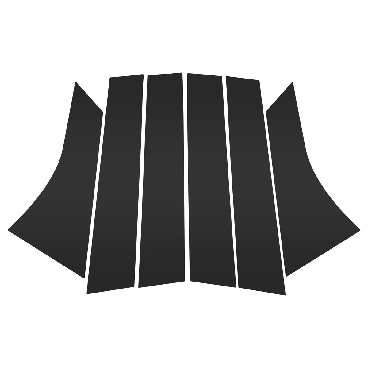 Set of 6 Door Pillar Window Trim for Ford Focus (2012–2019) Black