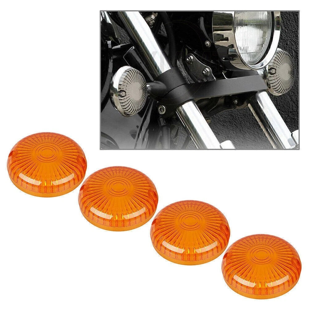 4 Pcs New ABS Turn Signal Light Cover Red Lens for Harley Electra Glide