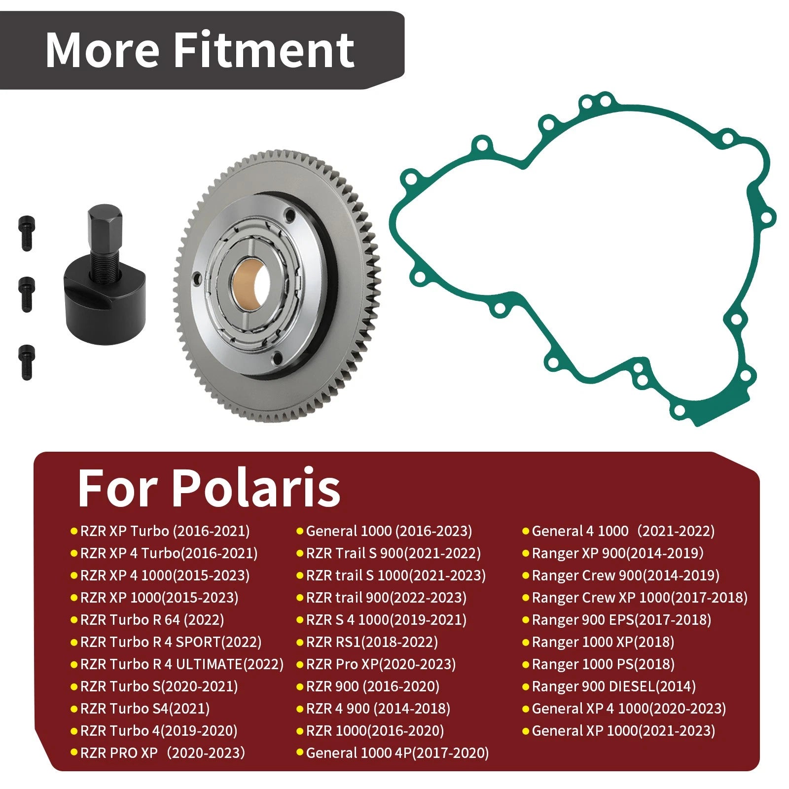 Flywheel Puller & One Way Bearing Kit for Polaris Ranger XP Crew 900 1000 (2014–2019)