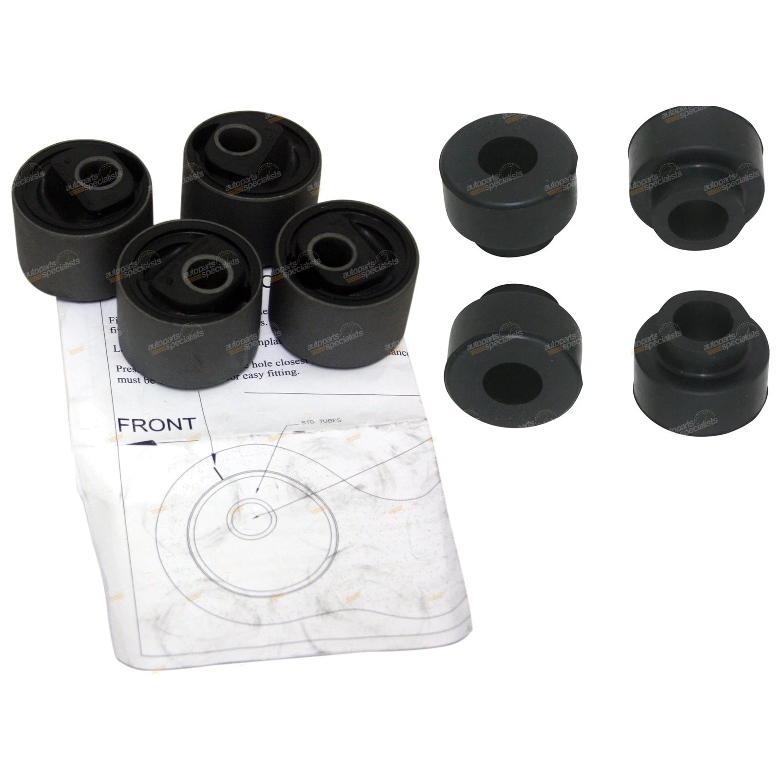 Front Radius Arm Castor Correction Rubber Bush Kit for Maverick DA (1988–1994)