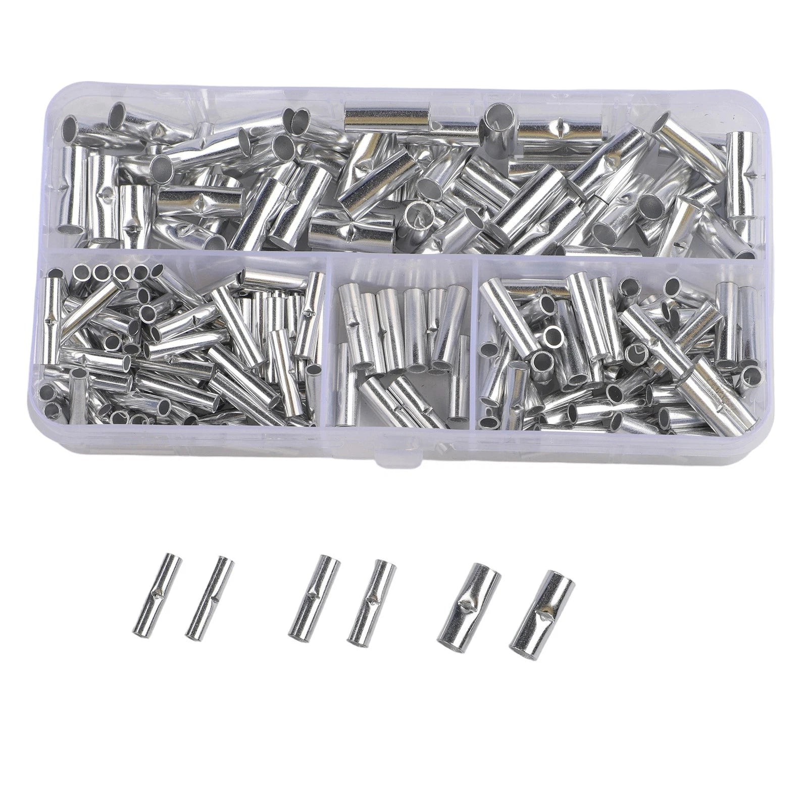 200PCS Non Insulated Butt Connectors for Electrical Wire Crimping