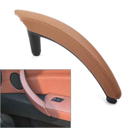 1Pcs Door Trim Pull Handle Right Side Real Leather for BMW X5 X6 E70 saddlebrown