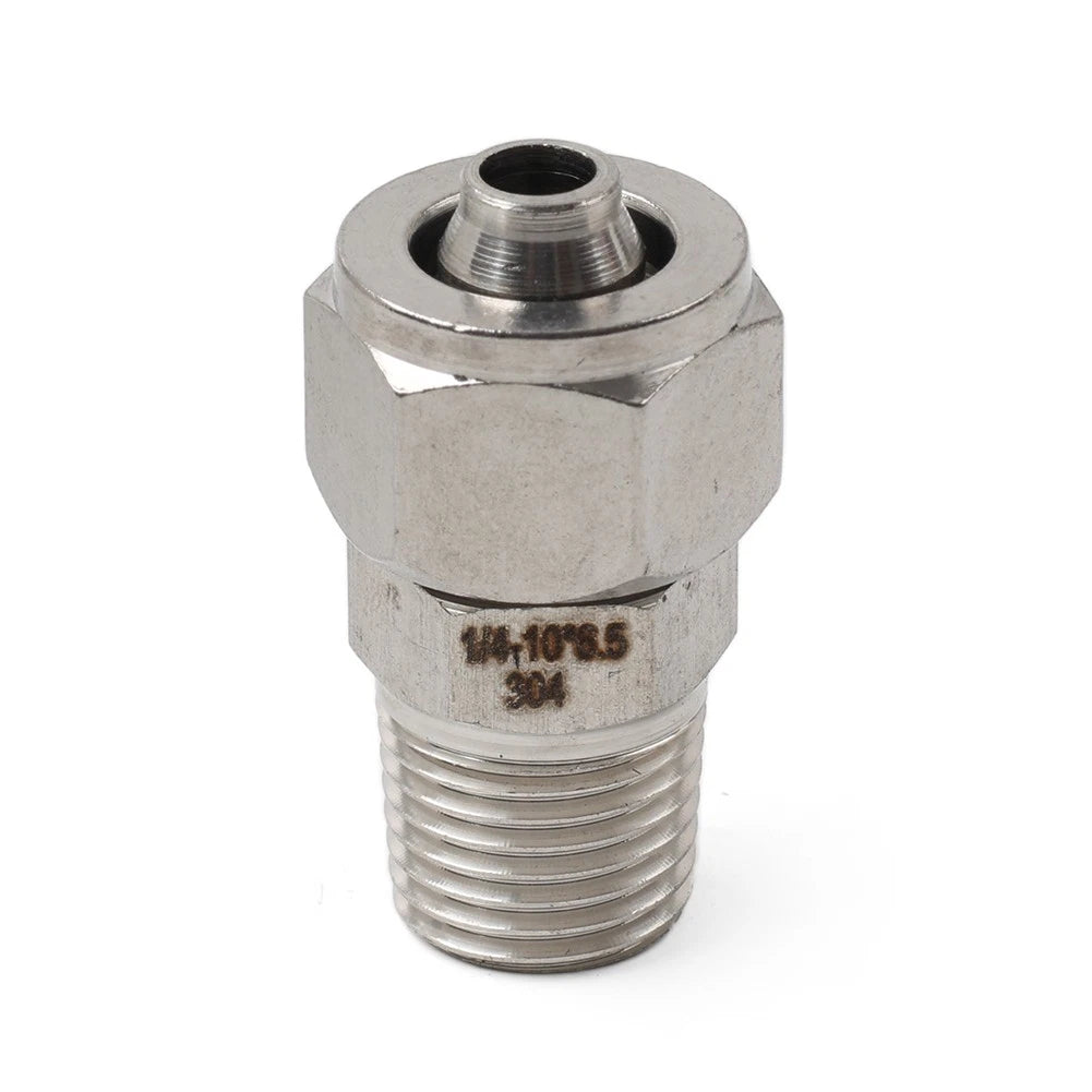 Compression Tube Fitting 1/4 PT Male Thread x 10mm OD Tube (304 Stainless Steel)