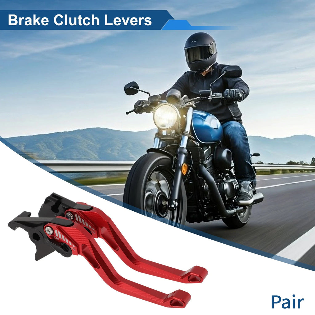 Short Brake Clutch Levers for Suzuki GSX-8S (2023–2025) Solid Red 1 Pair