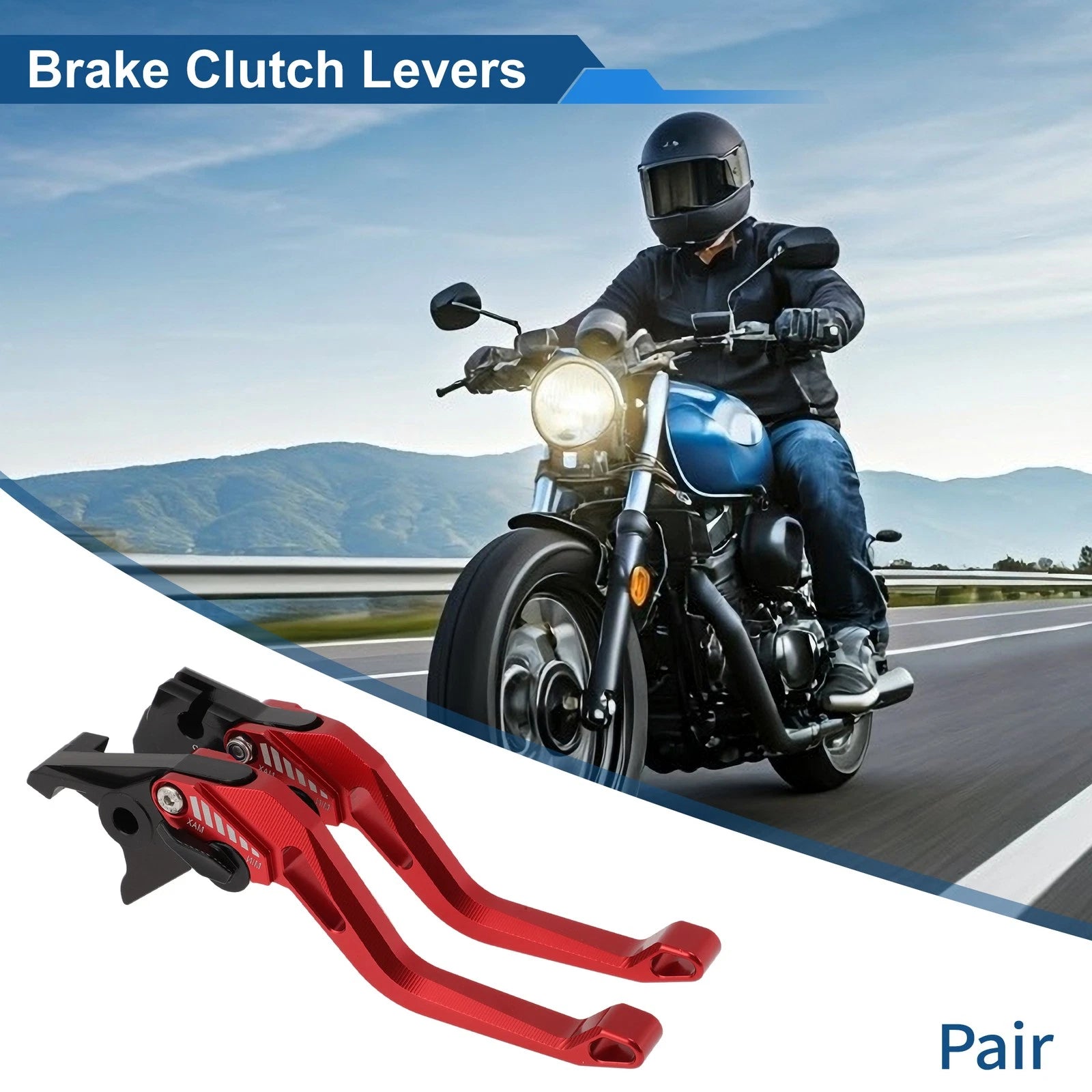Short Brake Clutch Levers for Suzuki GSX-8S (2023–2025) Solid Red 1 Pair