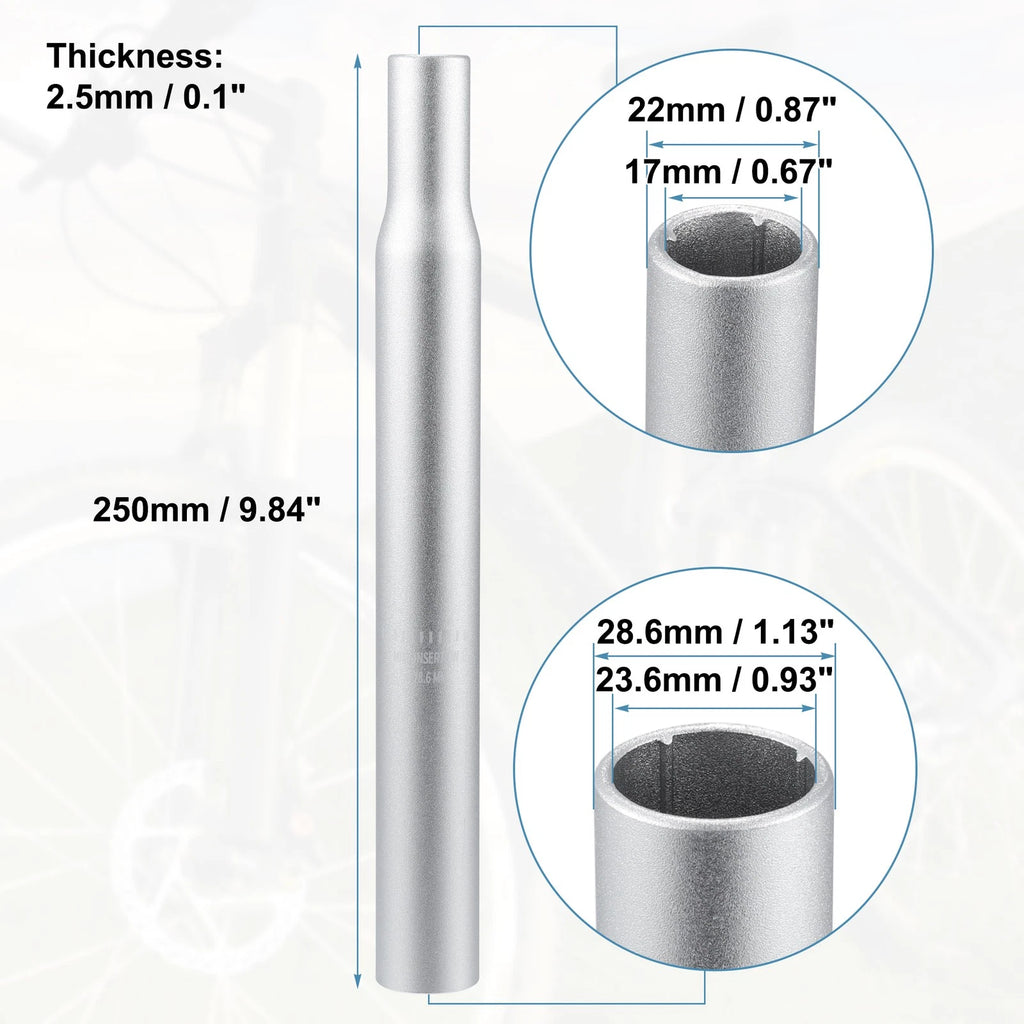 Aluminum Alloy Seat Post with Scale Mark for Bicycle Silver Tone (28.6mm)