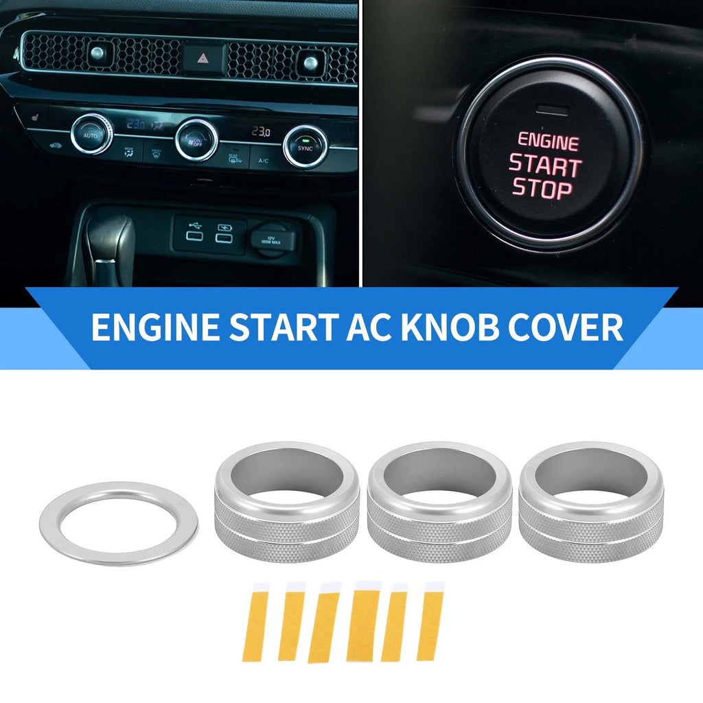 Engine Start Switch Knob Cover Ring Set for Honda Civic (2022–2024)