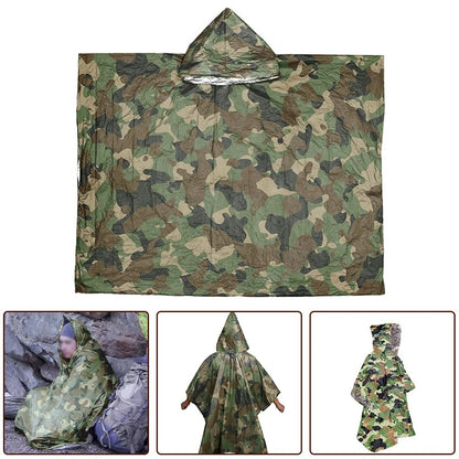 Camouflage Raincoat for Motorcycle Camping (Waterproof Poncho)