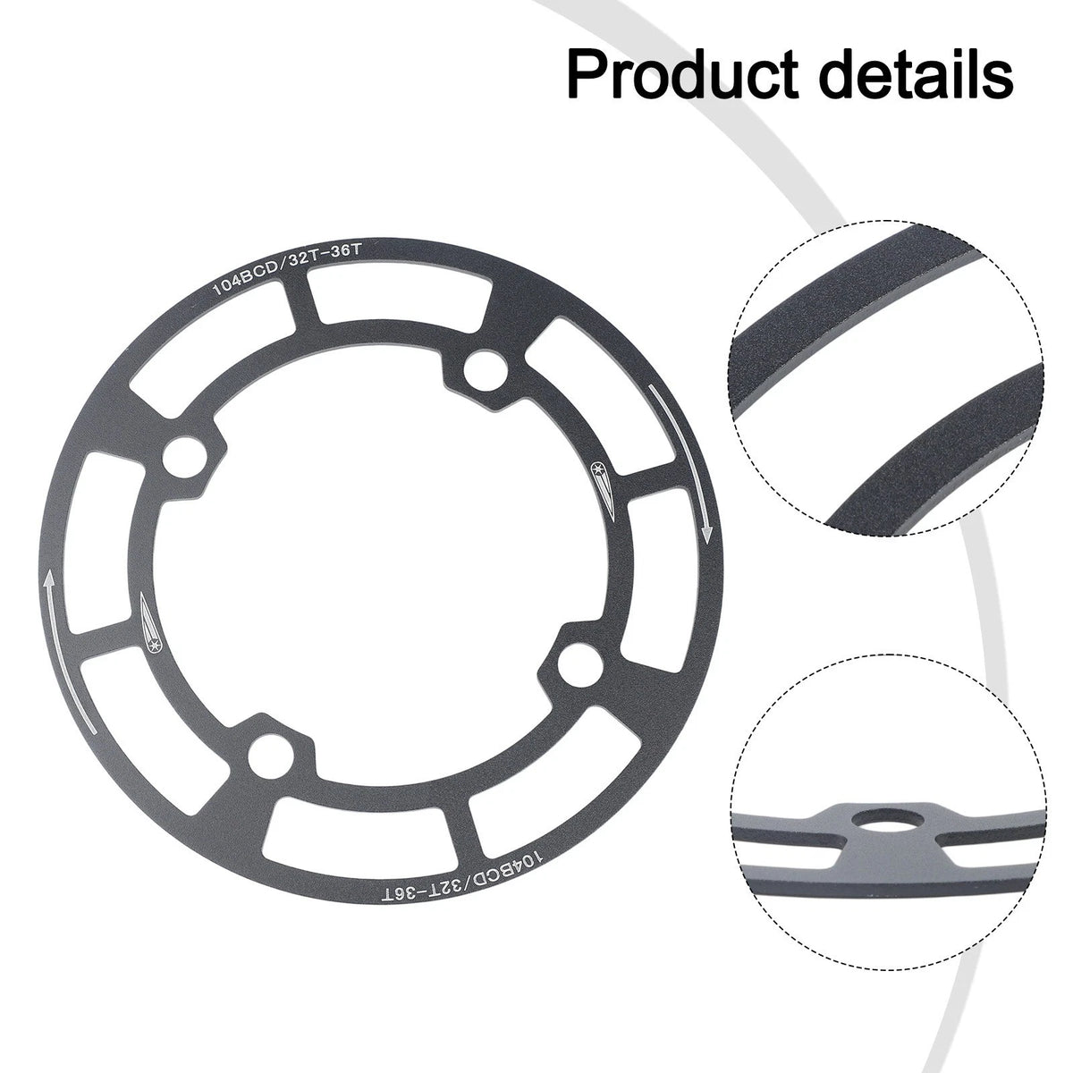 Aluminum Crankset Protector for Mountain Bike 104BCD Chainring Guard Cover