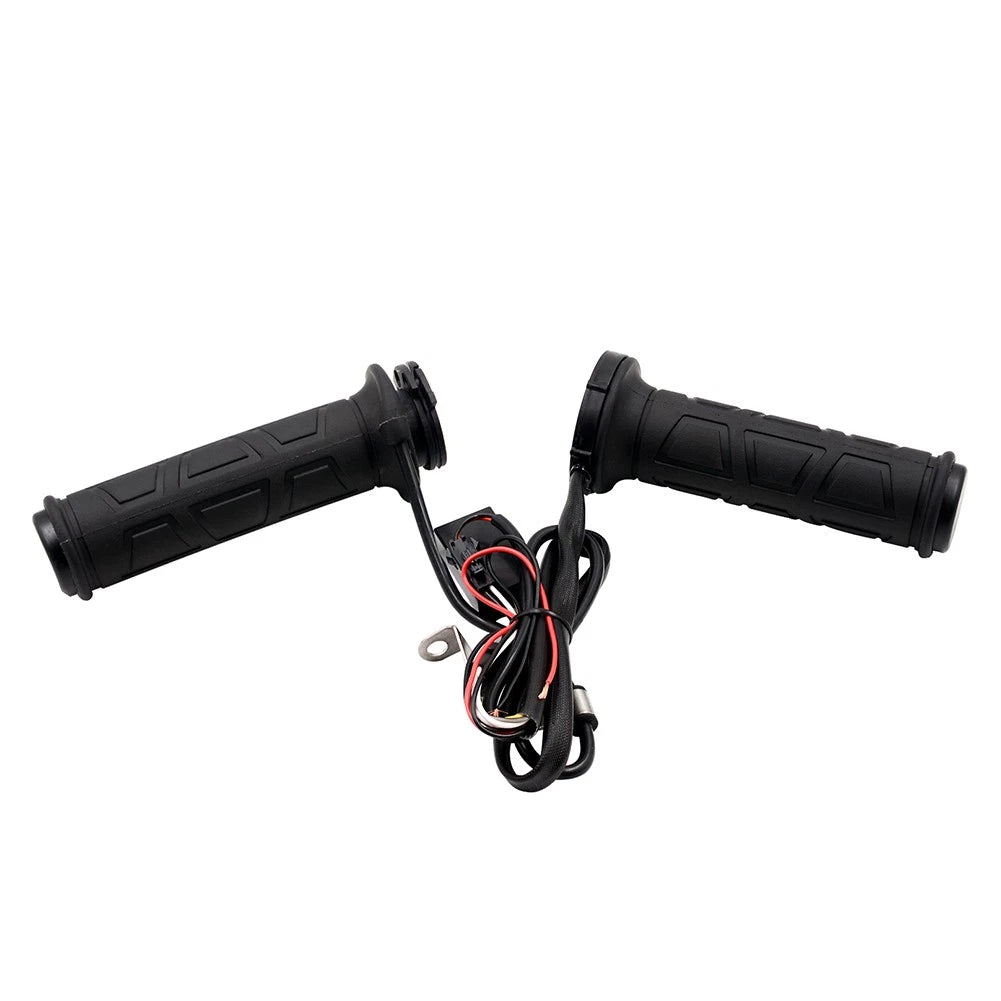 1 Pair 22MM 7/8" Motorcycle Electric Hot Handlebar Grips Adjustable Black