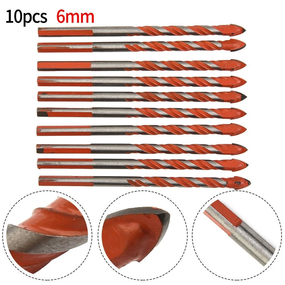 10PCS Tungsten Carbide Drill Bit Set with Triangular Handle
