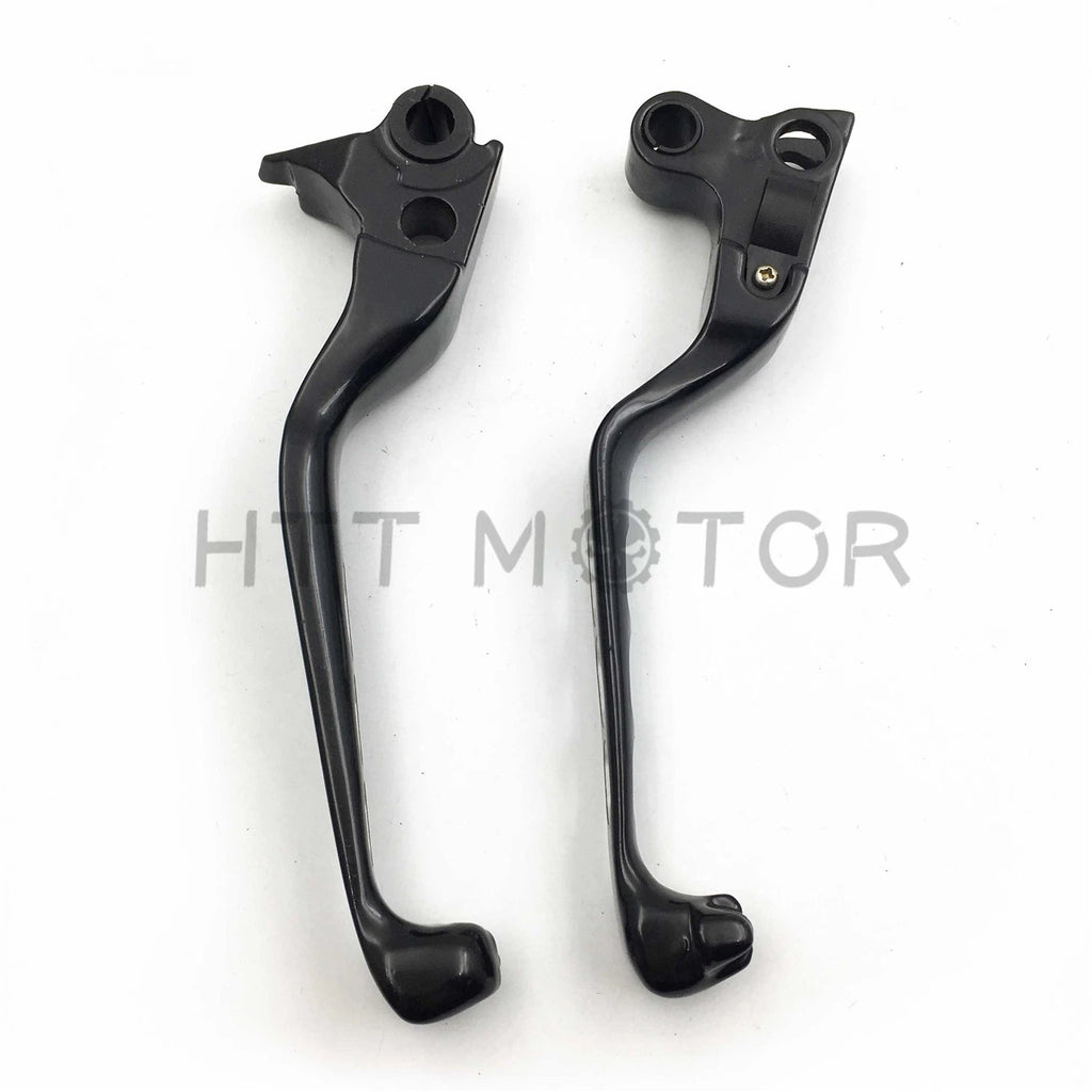Black Smooth Wide Blade Levers for Harley-Davidson Road King (2014–2023)