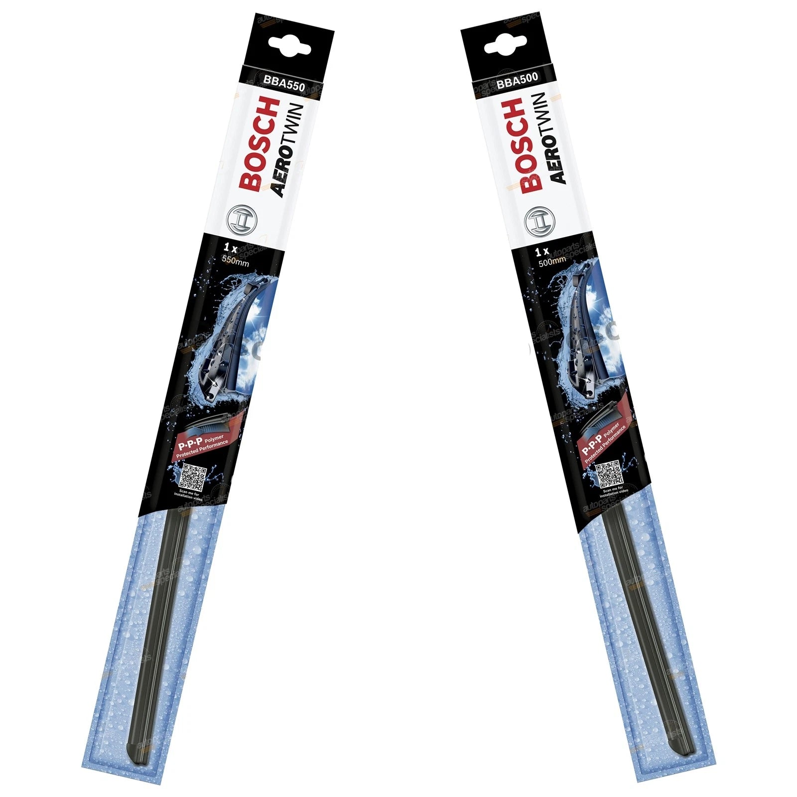 Front Pair Bosch Aerotwin Wiper Blades for Ford Taurus (1996–1998)