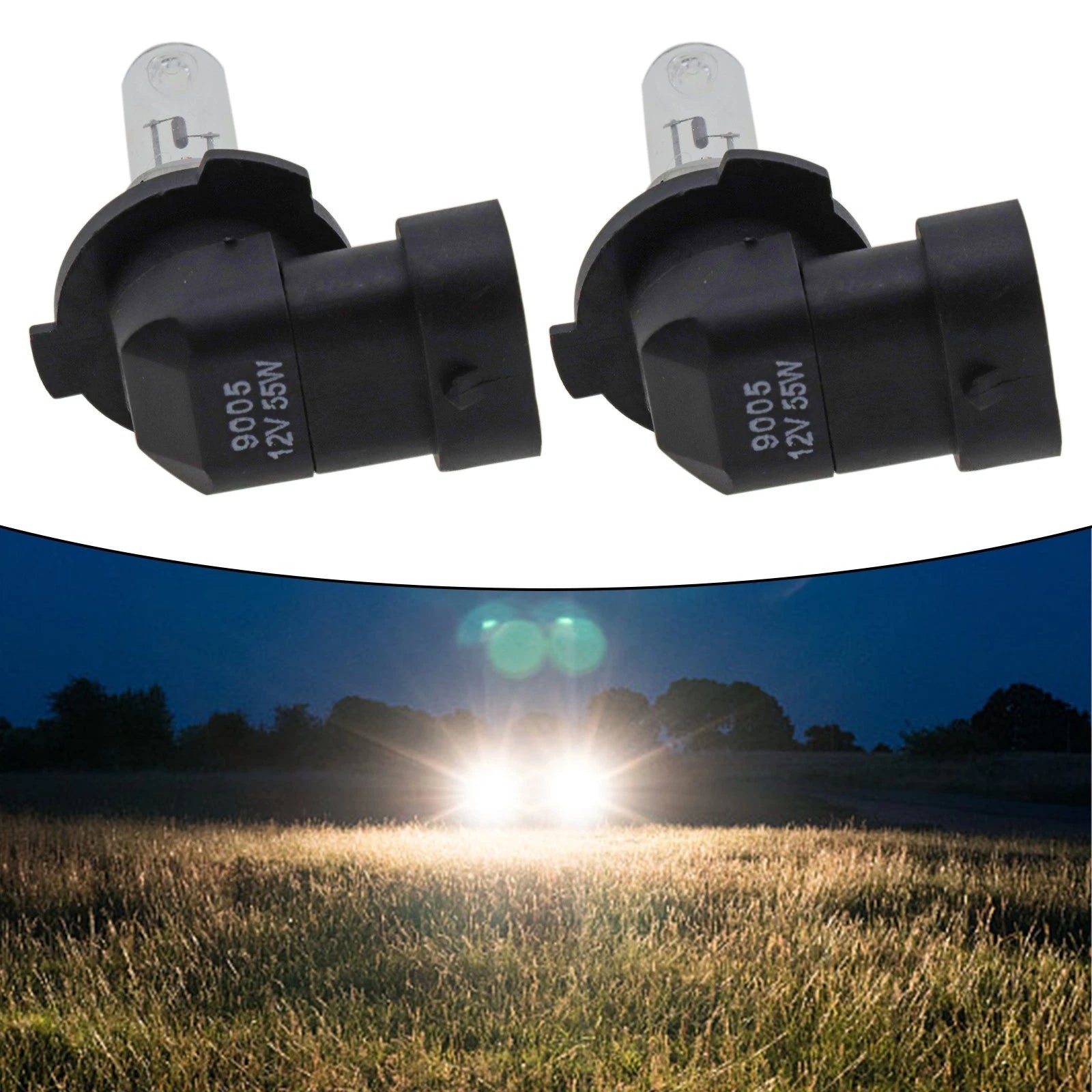 9005 Halogen Headlight Bulbs for Direct Replacement (55W 12V)
