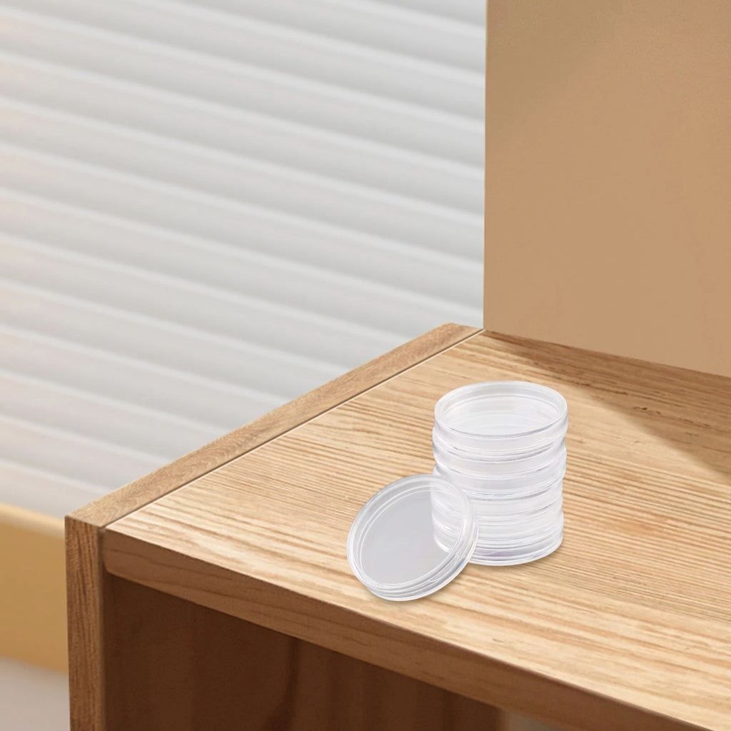 100 Pcs Clear Round Coin Holders Capsules 22mm Storage
