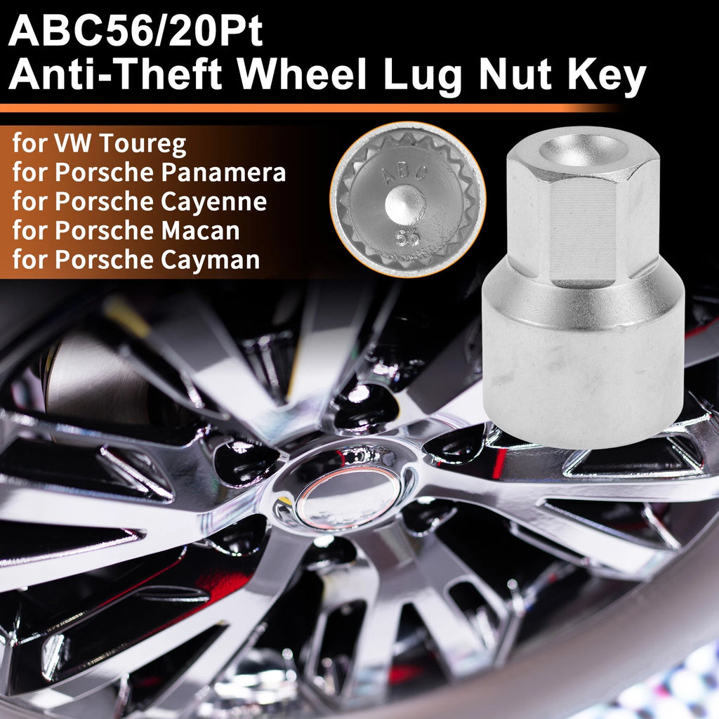 Wheel Lock Lug Nut with Key Socket for VW Touareg (2004–2018)