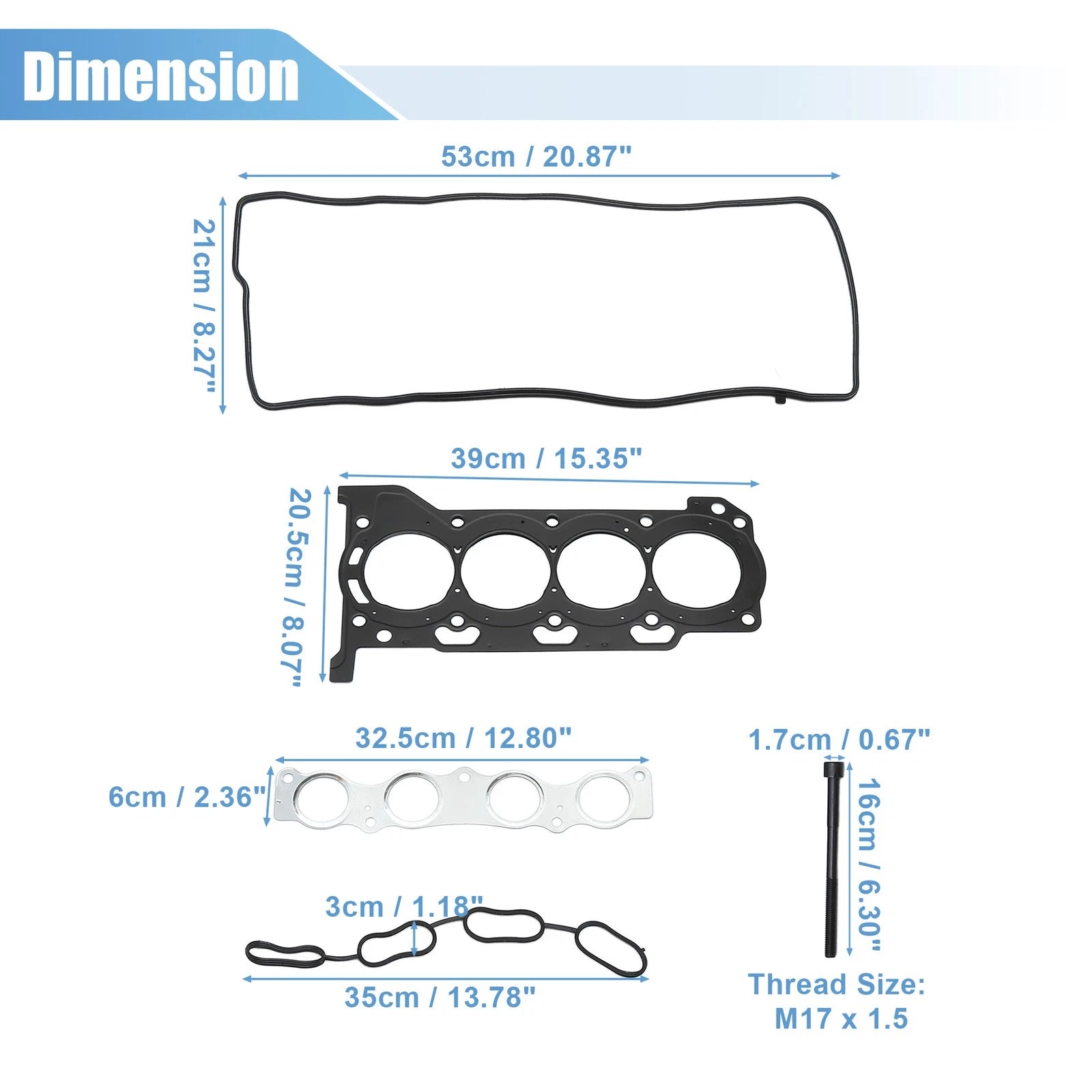Engine Cylinder Head Gasket Set Replacement for Lexus CT200h (2011–2015)