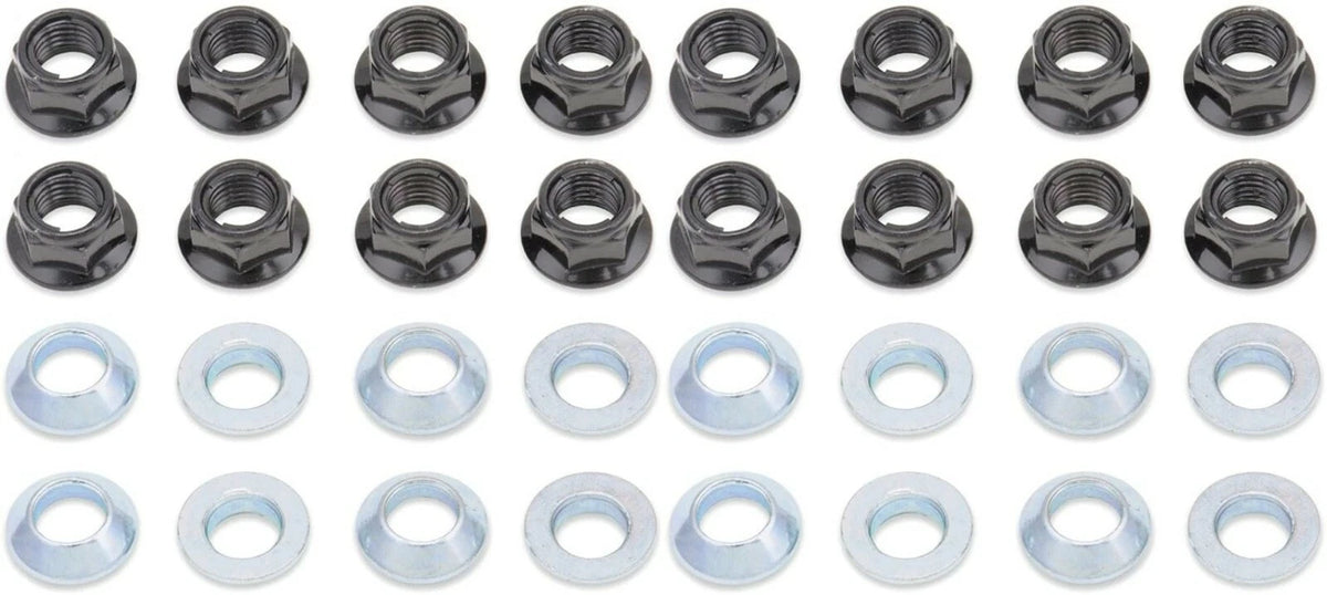 16 Black Lug Nuts for Hiper DWT Wheels (YFZ450, Banshee, Raptor 700/660/250/125)
