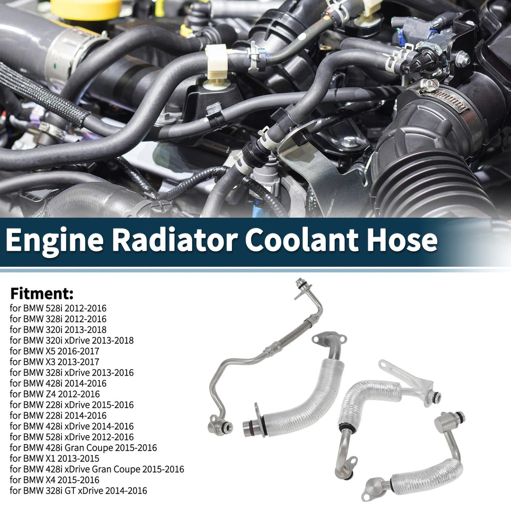 Coolant Hose Engine Radiator Replacement for BMW 528i (2012–2016)