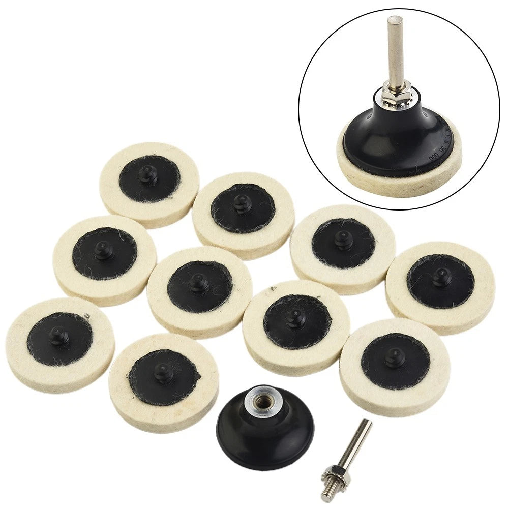 Set of 4 Round Wool Felt Polishing Wheel Pads for Grinders