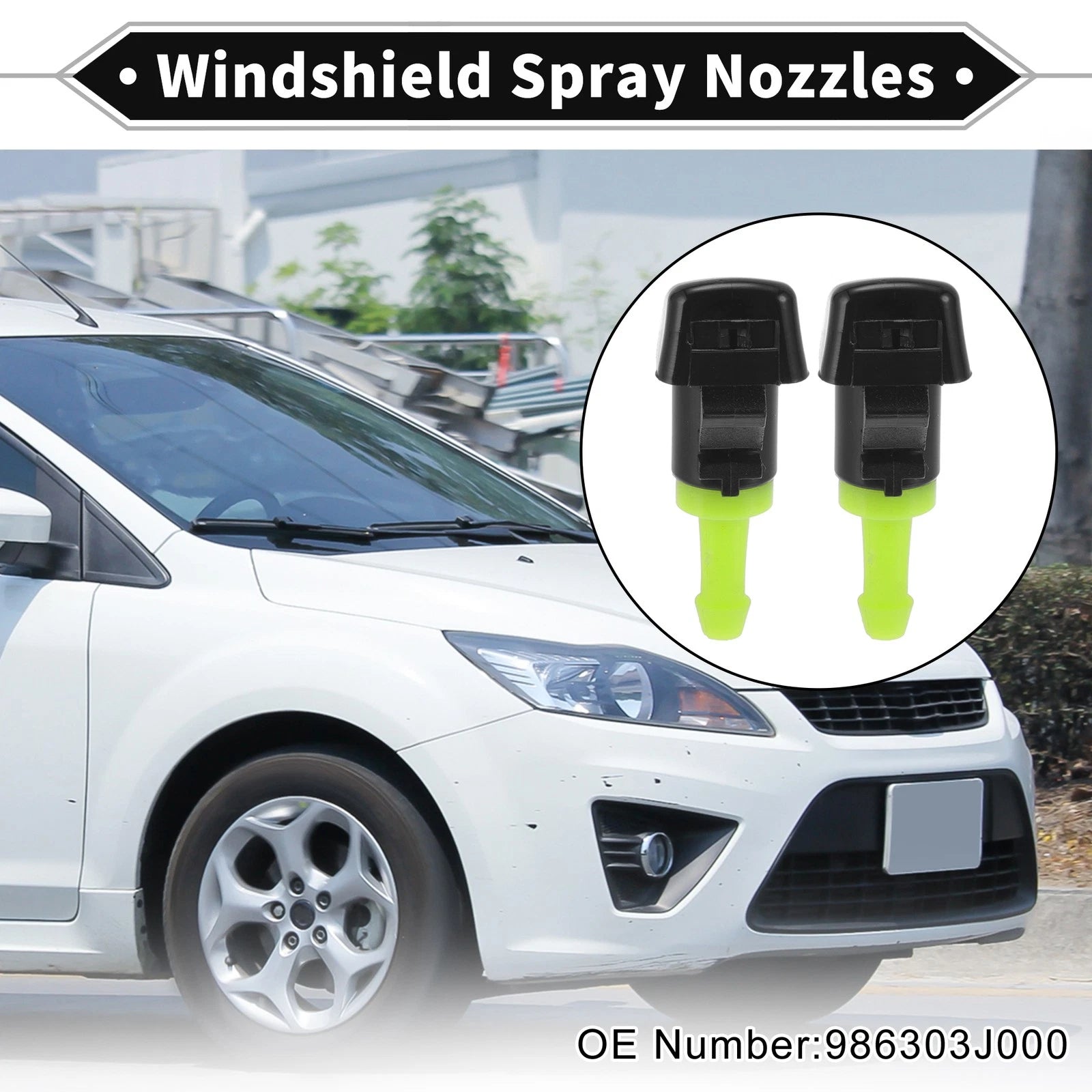 Front Windshield Washer Nozzles Set of 2 for Kia Borrego 2008–2012