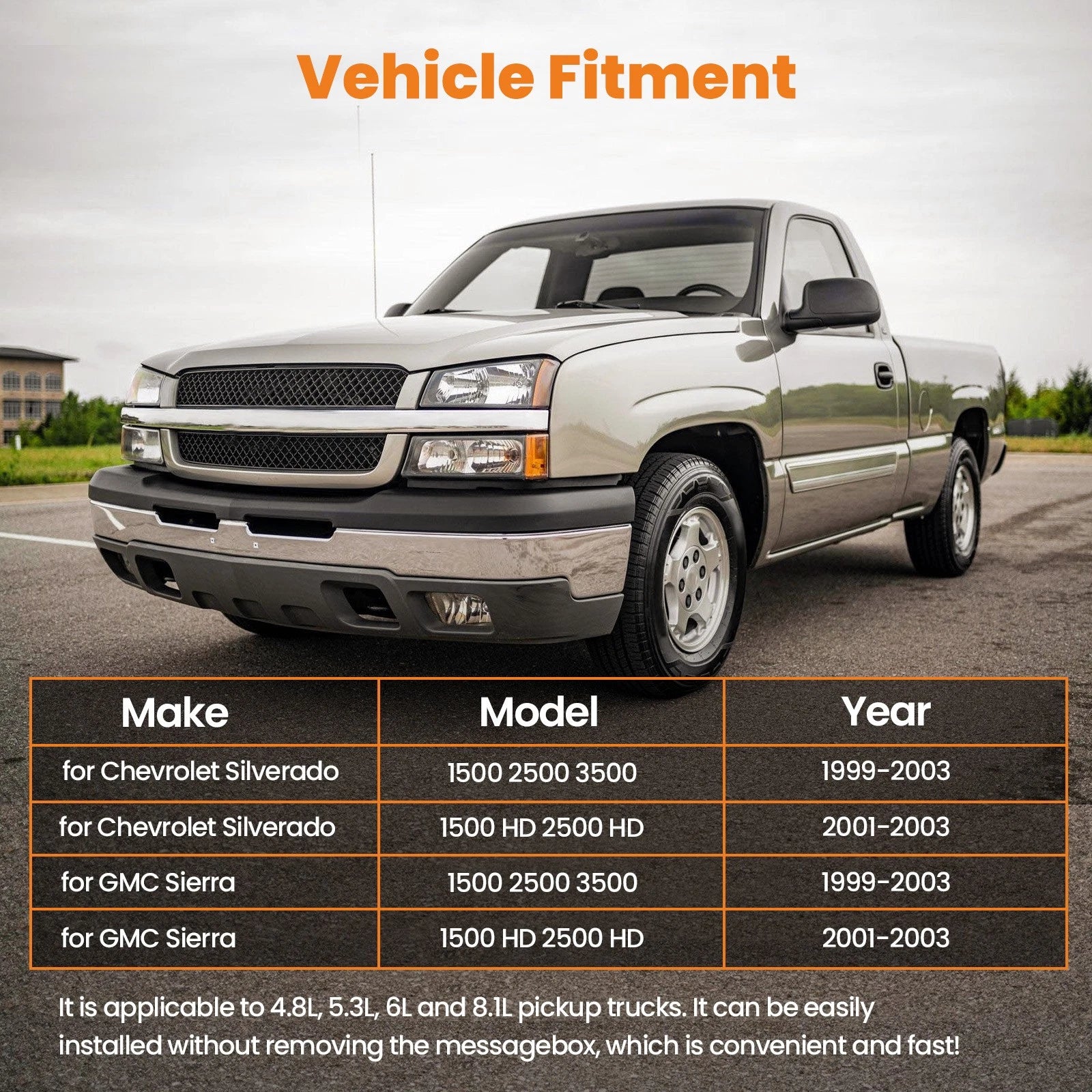 Fuel Lines for Chevrolet Silverado GMC Sierra V8 (1999–2003)