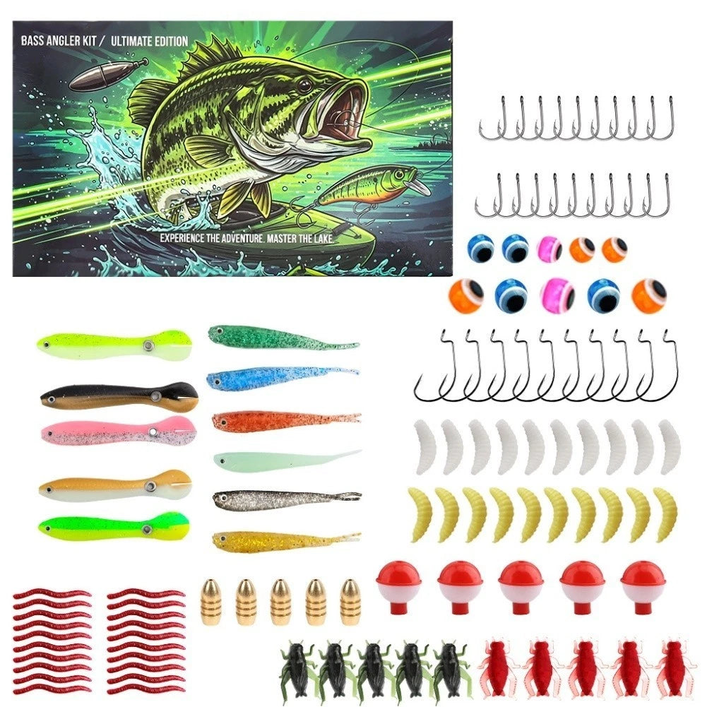 Fishing Lure Kit for Professional Angler Gear Box - Lifelike Worms