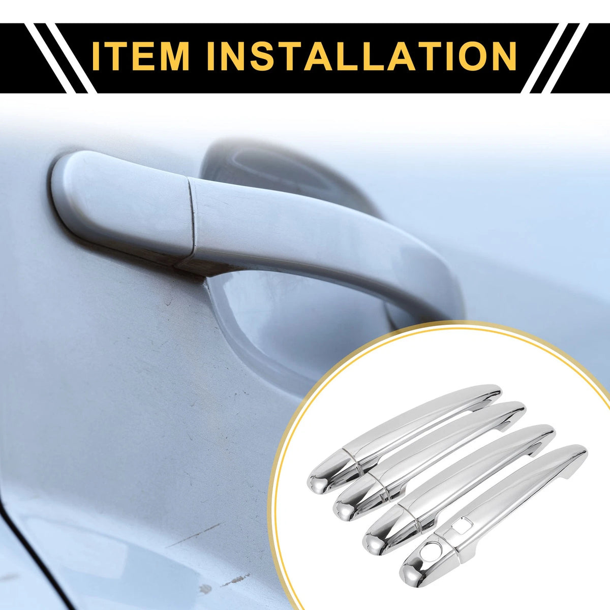 Exterior Door Handle Cover Set with Smart Key Holes for Toyota 4Runner (2011–2024)