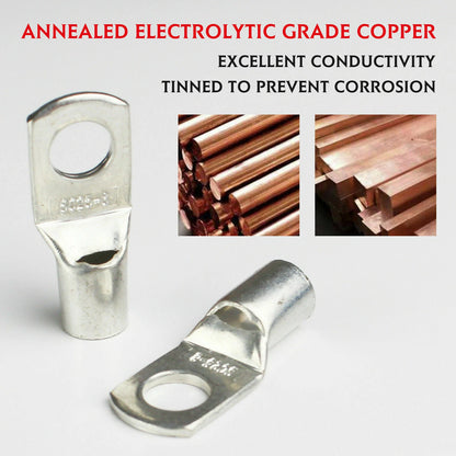 Battery Copper Crimp Terminals Cable Lug Eyelet Wire Ring Connector (6MM² - 95MM²)