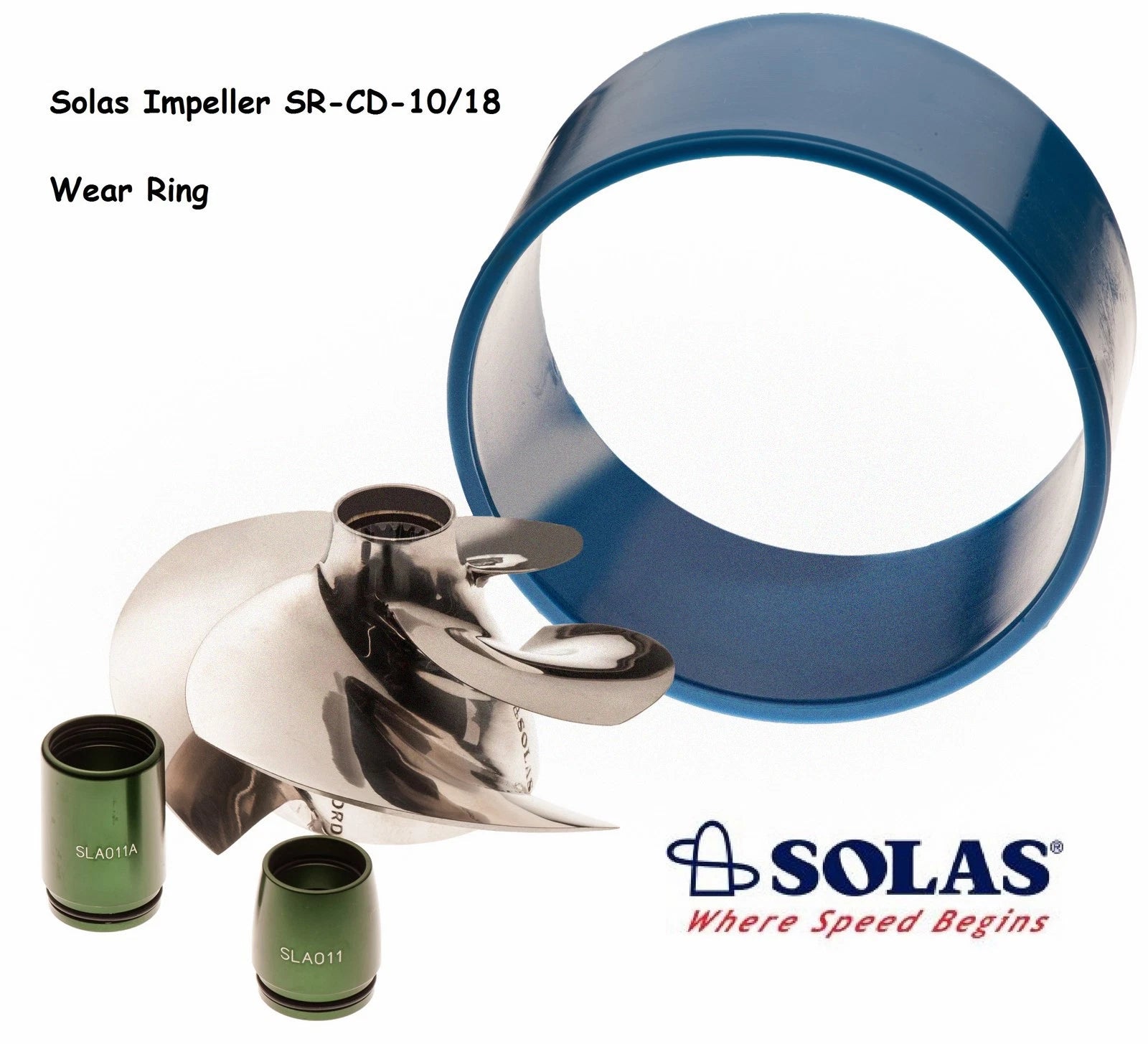 Solas Impeller SR-CD-10/18 & Wear Ring/Cone for SeaDoo GTI 130 155 (2006–2008)